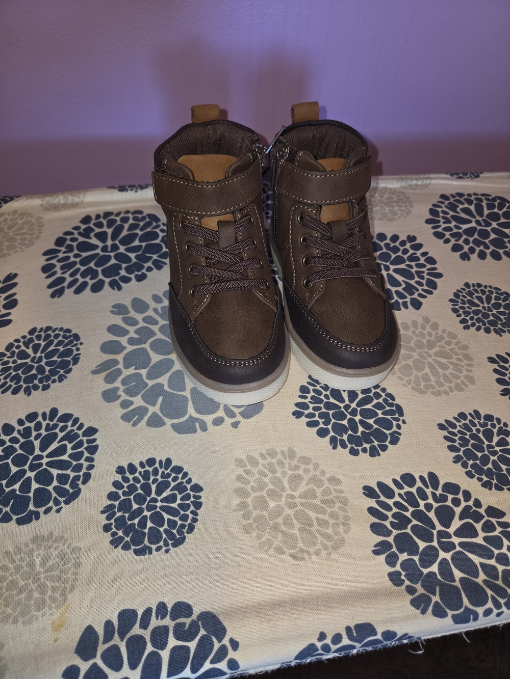 Kids Brown High-Top Casual Boots